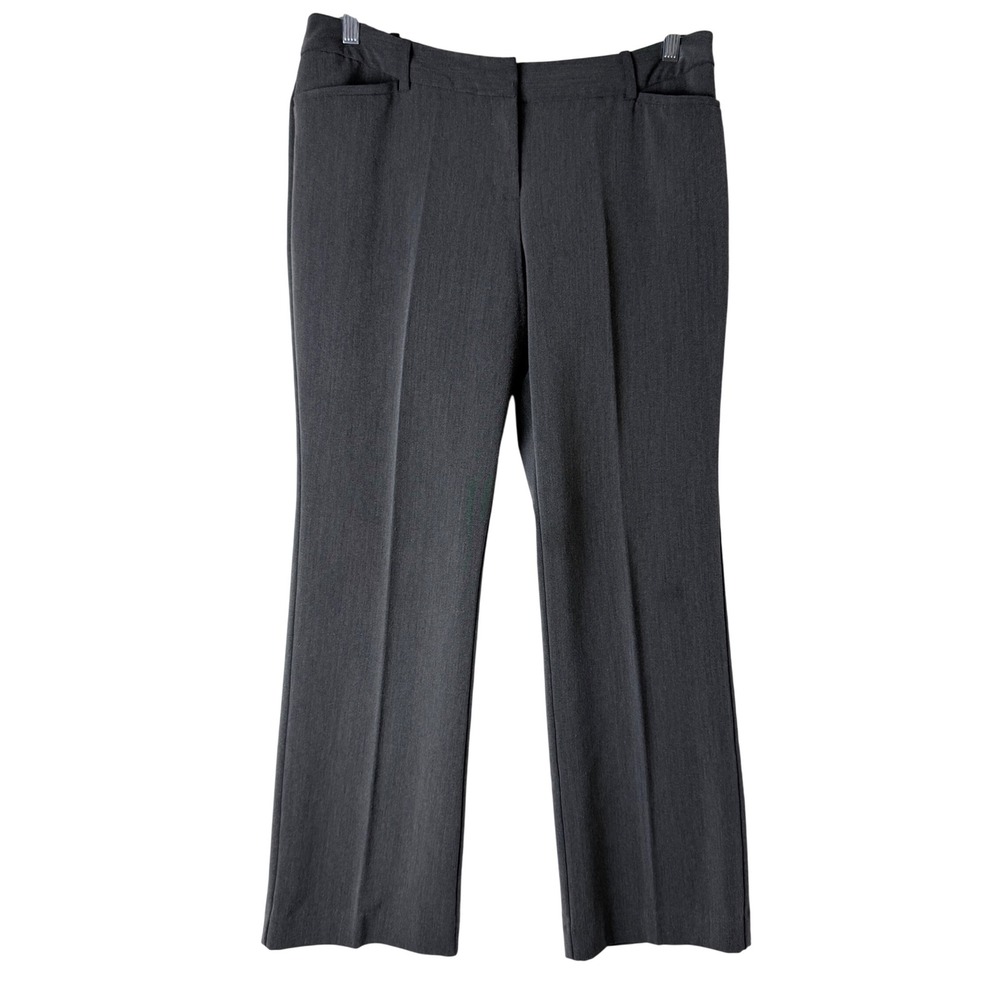 Worthington Perfect Trouser Womens 12P Gray Petite Straight Leg Work Pants Flare